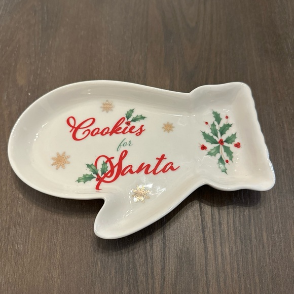 SOLD - Lenox Holiday Christmas Cookies For Santa Plate Only No Cup - Picture 2 of 7